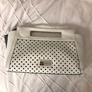 Brahmin Lenox Clutch in White Perf Fashion